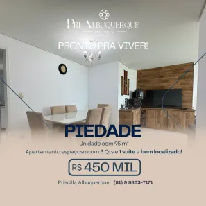 Apartamento com 3 Quartos à venda, 95m² no Piedade, Jaboatão dos Guararapes