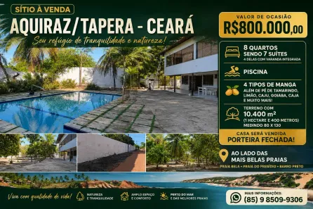 Fazenda/Sítio com 8 Quartos à venda, 9000m² no Tapera, Aquiraz