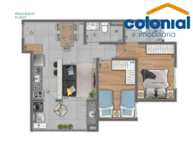 Apartamento com 2 Quartos à venda, 61m² no Jardim Torres São José, Jundiaí