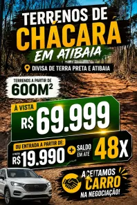 Lote/Terreno à venda, 600m² no Jardim Brasil, Atibaia