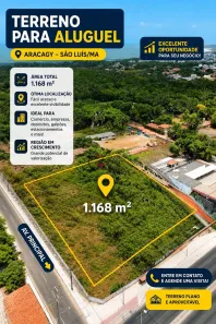 Lote/Terreno para alugar, 1168m² no Araçagi, São Luís