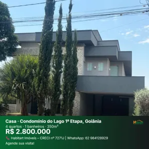 Sobrado com 4 Quartos à venda, 350m² no Condomínio do Lago 1ª Etapa, Goiânia