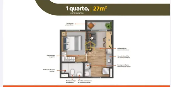 Apartamento com 1 Quarto à venda, 27m² no Vila Lageado, São Paulo