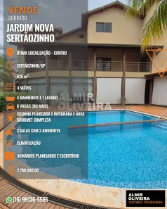 Sobrado com 4 Quartos à venda, 625m² no Centro, Sertãozinho