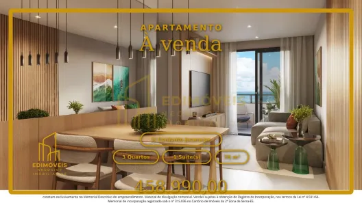 Apartamento com 3 Quartos à venda, 70m² no Conjunto Jacaraípe, Serra