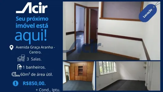 Sala Comercial para alugar, 59m² no Centro, Rio de Janeiro