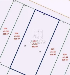 Lote/Terreno à venda, 250m² no Bangú, Santo André