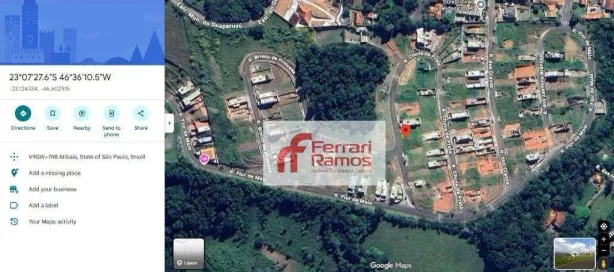 Lote/Terreno à venda, 368m² no Caetetuba, Atibaia