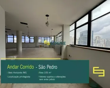 Sala Comercial para alugar, 105m² no São Pedro, Belo Horizonte