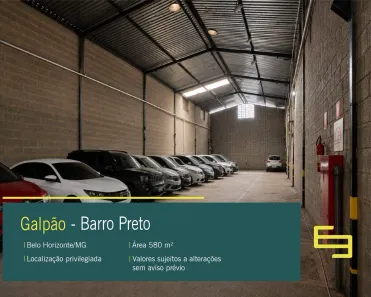 Galpão/Depósito/Armazém para alugar, 580m² no Barro Preto, Belo Horizonte