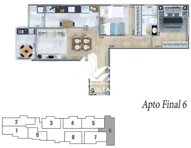 Apartamento com 2 Quartos à venda, 61m² no Centro, São Vicente