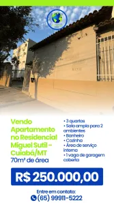 Apartamento com 3 Quartos à venda, 70m² no Despraiado, Cuiabá