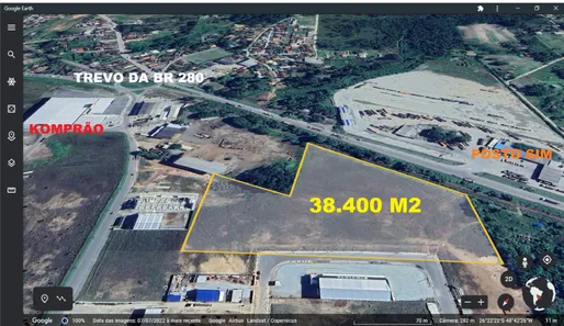 Lote/Terreno à venda, 38400m² no Volta Redonda, Araquari
