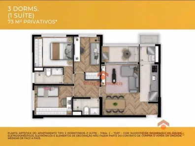 Apartamento com 3 Quartos à venda, 73m² no Bela Vista, Osasco