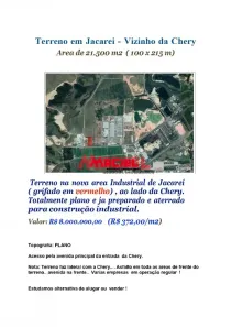 Lote/Terreno à venda, 21500m² no Rio Abaixo, Jacareí