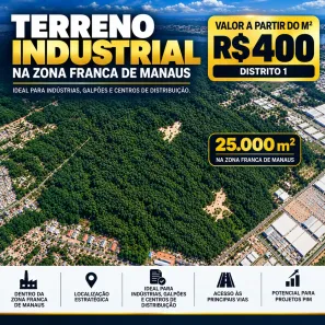 Lote/Terreno à venda, 25000m² no Distrito Industrial I, Manaus