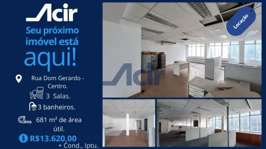 Sala Comercial para alugar, 680m² no Centro, Rio de Janeiro