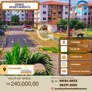 Apartamento com 3 Quartos à venda, 52m² no Tarumã, Manaus