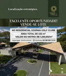 Lote/Terreno à venda, 432m² no Residencial Goiânia Golfe Clube, Goiânia