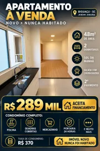 Apartamento com 2 Quartos à venda, 48m² no Jardim Janaína, Biguaçu
