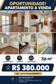 Apartamento com 2 Quartos à venda, 56m² no Paulicéia, São Bernardo do Campo
