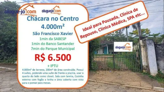 Imóvel Comercial com 4 Quartos para alugar, 200m² no São Francisco Xavier, São José dos Campos