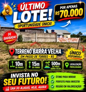 Lote/Terreno à venda, 150m² no , Passo de Torres