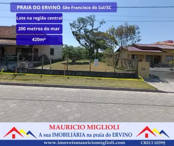 Lote/Terreno à venda, 420m² no Praia do Ervino, São Francisco do Sul