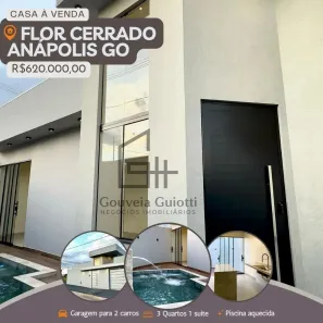 Casa com 3 Quartos à venda, 160m² no Residencial Flor do Cerrado, Anápolis