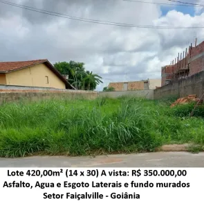 Lote/Terreno à venda, 420m² no Setor Faiçalville, Goiânia