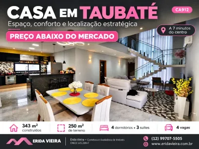 Casa de Condomínio com 4 Quartos à venda, 343m² no Loteamento Residencial Fazenda Casa Grande, Taubaté