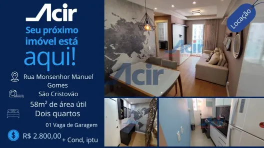 Apartamento com 2 Quartos para alugar, 57m² no São Cristóvão, Rio de Janeiro