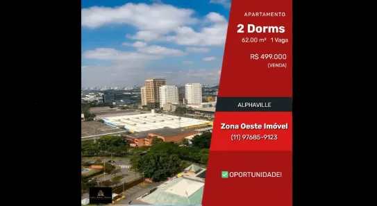 Apartamento com 2 Quartos à venda, 62m² no Alphaville Centro Industrial e Empresarial/Alphaville., Barueri