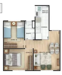 Apartamento com 2 Quartos à venda, 42m² no Catu de Abrantes (Abrantes), Camaçari