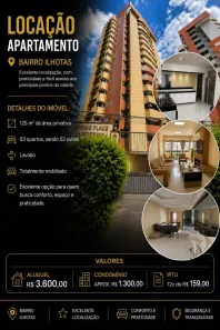 Apartamento com 3 Quartos para alugar, 125m² no Centro, Teresina