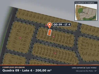 Lote/Terreno à venda, 200m² no Eparque Mirage, São José do Rio Preto