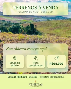 Lote/Terreno à venda, 500m² no Recreio Topázio (Caucaia do Alto), Cotia