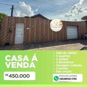 Casa com 2 Quartos à venda, 200m² no Asa Branca, Boa Vista