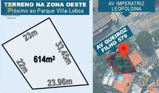 Lote/Terreno à venda, 614m² no Vila Hamburguesa, São Paulo