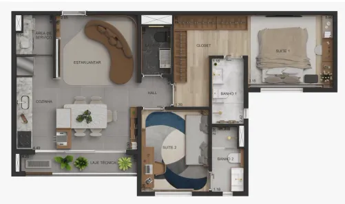 Apartamento com 2 Quartos à venda, 68m² no Setor Bueno, Goiânia