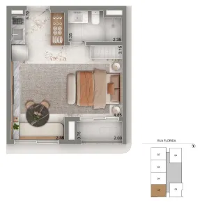 Apartamento com 1 Quarto à venda, 31m² no Cidade Monções, São Paulo