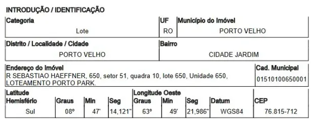 Lote/Terreno à venda, 5650m² no São Francisco, Porto Velho