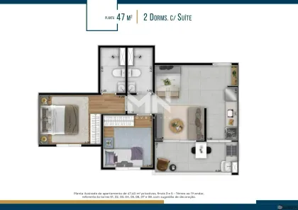 Apartamento com 2 Quartos à venda, 47m² no Nossa Senhora Aparecida, Itu