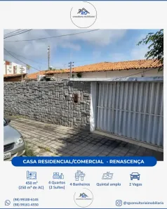 Casa com 4 Quartos à venda, 250m² no Renascença, São Luís