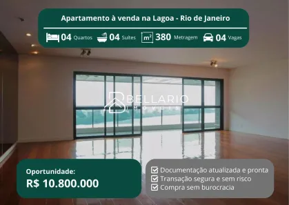 Apartamento com 4 Quartos à venda, 380m² no Lagoa, Rio de Janeiro