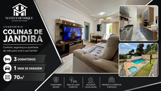 Apartamento com 3 Quartos à venda, 69m² no Jardim Nossa Senhora de Fátima, Jandira
