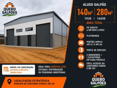 Galpão/Depósito/Armazém para alugar, 280m² no Guarda do Cubatão, Palhoça