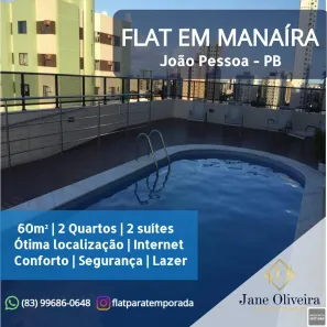 Flat com 2 Quartos para alugar, 60m² no Manaíra, João Pessoa