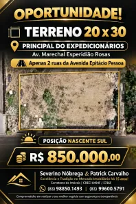 Lote/Terreno à venda, 600m² no Expedicionários, João Pessoa