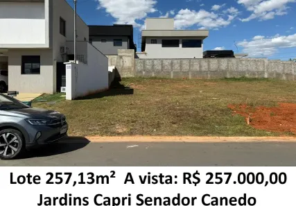 Lote/Terreno à venda, 257m² no Jardins Capri, Senador Canedo
